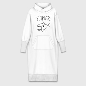 Платье удлиненное хлопок с принтом Flipper в Курске,  |  | nirvana | акула | курта кобейна flipper | музыка | рок