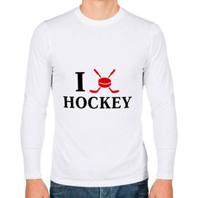 Мужской лонгслив хлопок с принтом Я люблю хоккей в Курске, 100% хлопок |  | Тематика изображения на принте: спорт | хоккей | шайба | я люблю хоккей