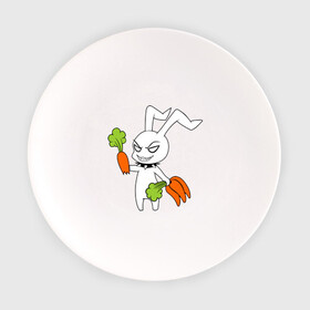 Тарелка с принтом Злой зайчик в Курске, фарфор | диаметр - 210 мм
диаметр для нанесения принта - 120 мм | животные | зайка | злой зайчик | кролик | морковка | прикольные картинки