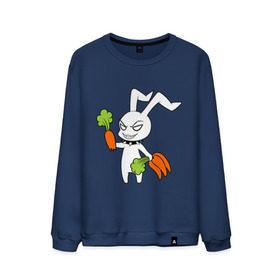 Мужской свитшот хлопок с принтом Злой зайчик в Курске, 100% хлопок |  | животные | зайка | злой зайчик | кролик | морковка | прикольные картинки