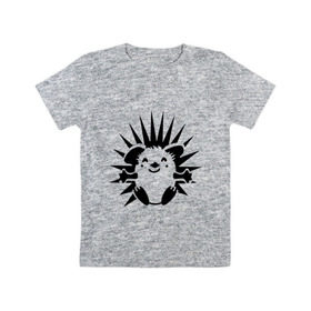 Детская футболка хлопок с принтом Веселый ёжик в Курске, 100% хлопок | круглый вырез горловины, полуприлегающий силуэт, длина до линии бедер | веселый ёжик | ежик | животные | иголки | милый ежик | прикольные картинки