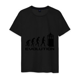 Мужская футболка хлопок с принтом Tardis evolution в Курске, 100% хлопок | прямой крой, круглый вырез горловины, длина до линии бедер, слегка спущенное плечо. | Тематика изображения на принте: 