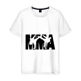 Мужская футболка хлопок с принтом Mixed martial arts в Курске, 100% хлопок | прямой крой, круглый вырез горловины, длина до линии бедер, слегка спущенное плечо. | mixed martial arts | единоборства | спорт