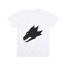 Детская футболка хлопок с принтом Саламандры (Salamanders) в Курске, 100% хлопок | круглый вырез горловины, полуприлегающий силуэт, длина до линии бедер | salamanders | warhammer | волк | зубы | игры | саламандры