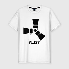 Мужская футболка премиум с принтом Rust в Курске, 92% хлопок, 8% лайкра | приталенный силуэт, круглый вырез ворота, длина до линии бедра, короткий рукав | Тематика изображения на принте: rust