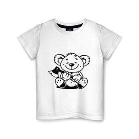 Детская футболка хлопок с принтом Коала с топором в Курске, 100% хлопок | круглый вырез горловины, полуприлегающий силуэт, длина до линии бедер | животные | коала с топором | мишка | мишка с топором | прикольные картинки | топор