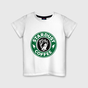 Детская футболка хлопок с принтом Stardust coffee в Курске, 100% хлопок | круглый вырез горловины, полуприлегающий силуэт, длина до линии бедер | stardust coffee | зерна | кофе | напиток | популярные | прикольные картинки