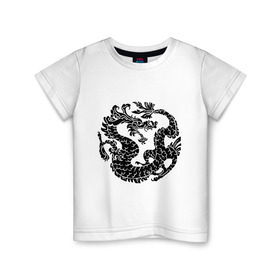 Детская футболка хлопок с принтом Китайский древний дракон в Курске, 100% хлопок | круглый вырез горловины, полуприлегающий силуэт, длина до линии бедер | Тематика изображения на принте: дракон | дьяволы | китайский дракон | китайский древний дракон | монстры | прикольные картинки