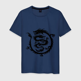 Мужская футболка хлопок с принтом Двойной дракон в Курске, 100% хлопок | прямой крой, круглый вырез горловины, длина до линии бедер, слегка спущенное плечо. | двойной дракон | дракон | монстры | привидения и дьяволы | прикольные картинки