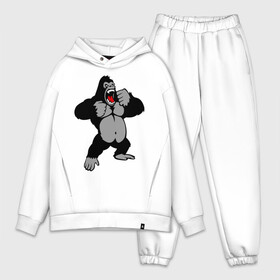 Мужской костюм хлопок OVERSIZE с принтом Злая горилла в Курске,  |  | Тематика изображения на принте: горилла | животные | злая горилла | обезьяна