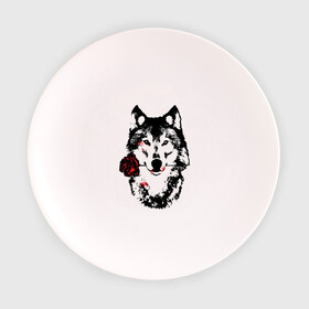 Тарелка 3D с принтом Модный дизайн - Волк и Роза в Курске, фарфор | диаметр - 210 мм
диаметр для нанесения принта - 120 мм | волки | модный дизайн   волк и роза | прикольные картинки | роза | цветы