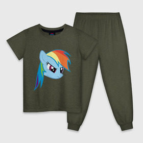 Детская пижама хлопок с принтом Rainbow Dash в Курске, 100% хлопок |  брюки и футболка прямого кроя, без карманов, на брюках мягкая резинка на поясе и по низу штанин
 | my little pony | rainbow dash | дружба   это чудо | мультфильм | пони | поняши | поняшки | радуга дэш