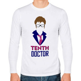 Мужской лонгслив хлопок с принтом Десятый Доктор в Курске, 100% хлопок |  | doctor | doсtor who | десятый доктор | доктор | доктор кто | дэвид теннант | сериалы