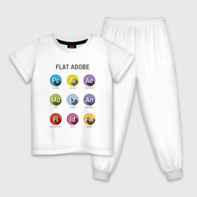 Детская пижама хлопок с принтом Flat Adobe в Курске, 100% хлопок |  брюки и футболка прямого кроя, без карманов, на брюках мягкая резинка на поясе и по низу штанин
 | flat adobe | графика | графический дизайн | дизайнерам | профессии