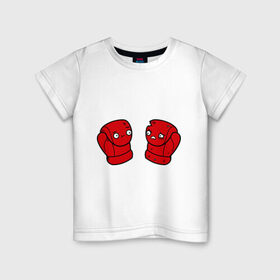 Детская футболка хлопок с принтом Боксерская перчатка Тайсон в Курске, 100% хлопок | круглый вырез горловины, полуприлегающий силуэт, длина до линии бедер | бокс | боксер | боксерская перчатка | спорт | тайсон
