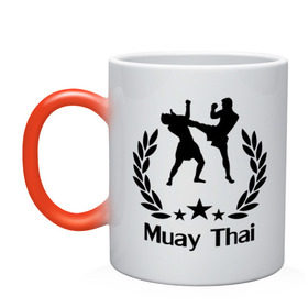 Кружка хамелеон с принтом Muay Thai (Тайский бокс) в Курске, керамика | меняет цвет при нагревании, емкость 330 мл | Тематика изображения на принте: muay thai | бокс | спорт | тайский бокс