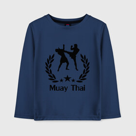 Детский лонгслив хлопок с принтом Muay Thai (Тайский бокс) в Курске, 100% хлопок | круглый вырез горловины, полуприлегающий силуэт, длина до линии бедер | muay thai | бокс | спорт | тайский бокс