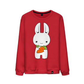 Мужской свитшот хлопок с принтом Зайчик с морковкой в Курске, 100% хлопок |  | белый кролик | животные | зайчик | зайчик с морковкой | морковь