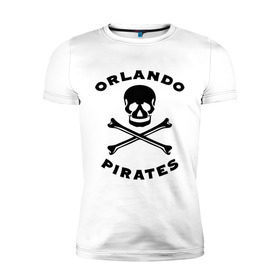 Мужская футболка премиум с принтом Orlando pirates Орландо Пираты в Курске, 92% хлопок, 8% лайкра | приталенный силуэт, круглый вырез ворота, длина до линии бедра, короткий рукав | orlando pirates | кости | орландо пираты | спорт | футбол | череп