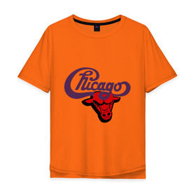Мужская футболка хлопок Oversize с принтом Чикаго Булс Chicago bulls в Курске, 100% хлопок | свободный крой, круглый ворот, “спинка” длиннее передней части | chicago bulls | swag | бык | чикаго булс