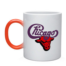 Кружка хамелеон с принтом Чикаго Булс Chicago bulls в Курске, керамика | меняет цвет при нагревании, емкость 330 мл | chicago bulls | swag | бык | чикаго булс