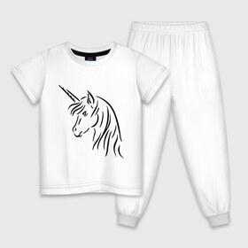 Детская пижама хлопок с принтом Единорог в Курске, 100% хлопок |  брюки и футболка прямого кроя, без карманов, на брюках мягкая резинка на поясе и по низу штанин
 | unicorn | единорог | животные | лошадь | рог