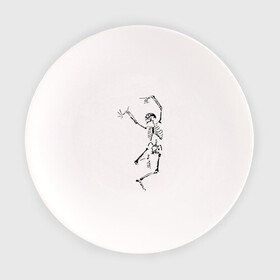 Тарелка с принтом Танцующий скелет в Курске, фарфор | диаметр - 210 мм
диаметр для нанесения принта - 120 мм | кости | танец | танцующий скелет | черепа