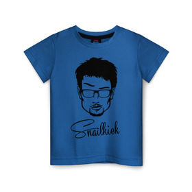 Детская футболка хлопок с принтом Snailkick в Курске, 100% хлопок | круглый вырез горловины, полуприлегающий силуэт, длина до линии бедер | snailkick | youtube | блоггер | блогер | видеоблоггер | видеоблогер | снэйлкик | ютьюб