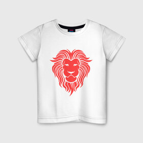 Детская футболка хлопок с принтом Король джунглей в Курске, 100% хлопок | круглый вырез горловины, полуприлегающий силуэт, длина до линии бедер | голова льва | животное | король джунглей | лев