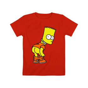 Детская футболка хлопок с принтом Барт Симпсон Simpson в Курске, 100% хлопок | круглый вырез горловины, полуприлегающий силуэт, длина до линии бедер | барт симпсон simpson | симпсоны