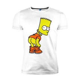 Мужская футболка премиум с принтом Барт Симпсон Simpson в Курске, 92% хлопок, 8% лайкра | приталенный силуэт, круглый вырез ворота, длина до линии бедра, короткий рукав | барт симпсон simpson | симпсоны