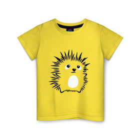 Детская футболка хлопок с принтом Колючий ёжик в Курске, 100% хлопок | круглый вырез горловины, полуприлегающий силуэт, длина до линии бедер | ежик в тумане | животные | колючий ёжик | колючки