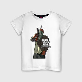 Детская футболка хлопок с принтом GTA San Andreas в Курске, 100% хлопок | круглый вырез горловины, полуприлегающий силуэт, длина до линии бедер | gta | gta san andreas | gtasa | мобильные игры