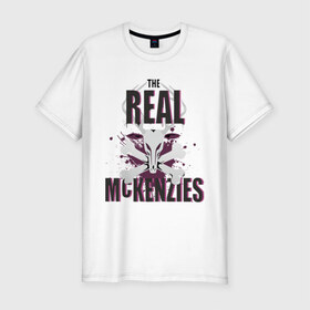 Мужская футболка премиум с принтом The real McKenzies (брызги) в Курске, 92% хлопок, 8% лайкра | приталенный силуэт, круглый вырез ворота, длина до линии бедра, короткий рукав | 