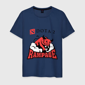 Мужская футболка хлопок с принтом Dota 2 Rampage Дота в Курске, 100% хлопок | прямой крой, круглый вырез горловины, длина до линии бедер, слегка спущенное плечо. | dota 2 rampage дота | dota2 | бык | игры