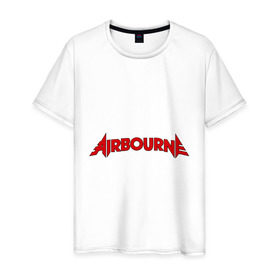 Мужская футболка хлопок с принтом airbourne в Курске, 100% хлопок | прямой крой, круглый вырез горловины, длина до линии бедер, слегка спущенное плечо. | airbourne | kubana | кубана | лого | логотип | метал | музыка | подарок | разное | рок