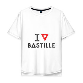 Мужская футболка хлопок Oversize с принтом Bastille в Курске, 100% хлопок | свободный крой, круглый ворот, “спинка” длиннее передней части | Тематика изображения на принте: bastille | pop rock | rock | альтернатива | инди рок | музыка | поп рок | рок | сердце | треугольник | я люблю