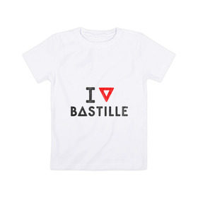 Детская футболка хлопок с принтом Bastille в Курске, 100% хлопок | круглый вырез горловины, полуприлегающий силуэт, длина до линии бедер | bastille | pop rock | rock | альтернатива | инди рок | музыка | поп рок | рок | сердце | треугольник | я люблю