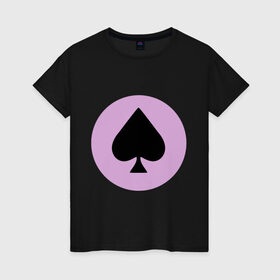 Женская футболка хлопок с принтом Пики Рэп Хип хоп в Курске, 100% хлопок | прямой крой, круглый вырез горловины, длина до линии бедер, слегка спущенное плечо | игра | карты | пики | покер | туз