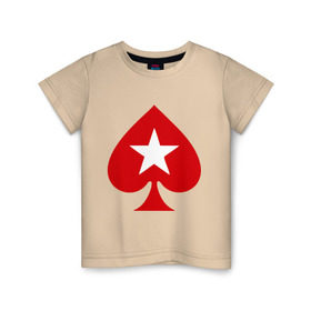 Детская футболка хлопок с принтом Покер Пики Poker Stars в Курске, 100% хлопок | круглый вырез горловины, полуприлегающий силуэт, длина до линии бедер | Тематика изображения на принте: игры | карты | покер | покер пики poker stars