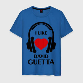 Мужская футболка хлопок с принтом Мне нравится David Guetta в Курске, 100% хлопок | прямой крой, круглый вырез горловины, длина до линии бедер, слегка спущенное плечо. | david guetta | dj | rnb | клубные | мне нравится | музыка | сердечко