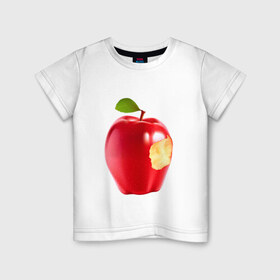 Детская футболка хлопок с принтом В яблочко! в Курске, 100% хлопок | круглый вырез горловины, полуприлегающий силуэт, длина до линии бедер | apple | в яблочко | любовь | яблоко