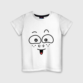 Детская футболка хлопок с принтом Игривая рожица в Курске, 100% хлопок | круглый вырез горловины, полуприлегающий силуэт, длина до линии бедер | 