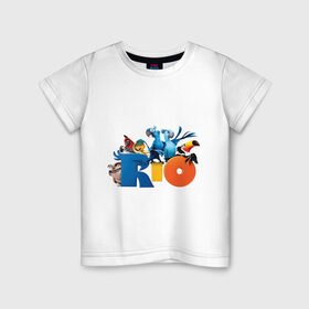 Детская футболка хлопок с принтом Рио 2 в Курске, 100% хлопок | круглый вырез горловины, полуприлегающий силуэт, длина до линии бедер | 