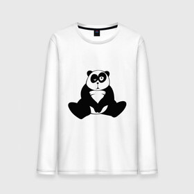 Мужской лонгслив хлопок с принтом Уставшая панда в Курске, 100% хлопок |  | Тематика изображения на принте: панда