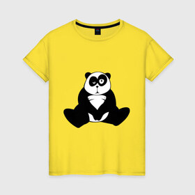 Женская футболка хлопок с принтом Уставшая панда в Курске, 100% хлопок | прямой крой, круглый вырез горловины, длина до линии бедер, слегка спущенное плечо | панда