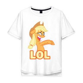 Мужская футболка хлопок Oversize с принтом Пони lol в Курске, 100% хлопок | свободный крой, круглый ворот, “спинка” длиннее передней части | lol | my little pony | pony | брони | лол | пони | пони lol