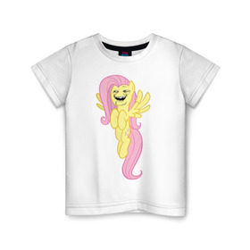Детская футболка хлопок с принтом Пони троллфейс в Курске, 100% хлопок | круглый вырез горловины, полуприлегающий силуэт, длина до линии бедер | my little pony | pony | брони | пони | пони троллфейс | тролл