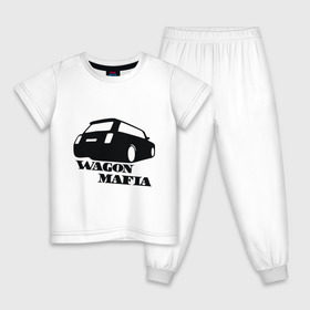 Детская пижама хлопок с принтом WAGON MAFIA в Курске, 100% хлопок |  брюки и футболка прямого кроя, без карманов, на брюках мягкая резинка на поясе и по низу штанин
 | дрифт