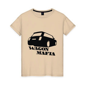 Женская футболка хлопок с принтом WAGON MAFIA в Курске, 100% хлопок | прямой крой, круглый вырез горловины, длина до линии бедер, слегка спущенное плечо | дрифт